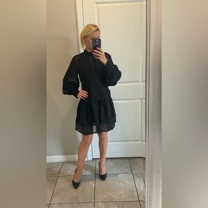 Black Lace Long Sleeve Dress